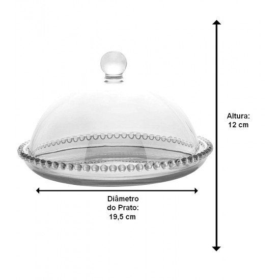 Queijeira 19,5cm Por 12cm Pearl De Cristal Ecológico Wolff